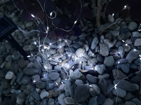 Ghirlanda luminoasa liniara, 100 LED-uri, 990cm, incarcare solara, alb rece [5]