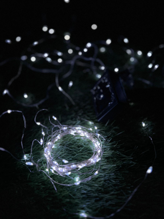 Ghirlanda luminoasa liniara, 100 LED-uri, 990cm, incarcare solara, alb rece [14]