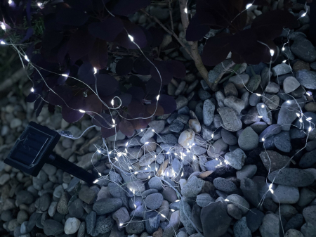 Ghirlanda luminoasa liniara, 100 LED-uri, 990cm, incarcare solara, alb rece [4]