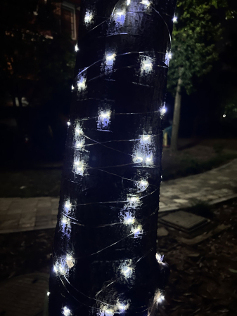 Ghirlanda luminoasa liniara, 100 LED-uri, 990cm, incarcare solara, alb rece [1]