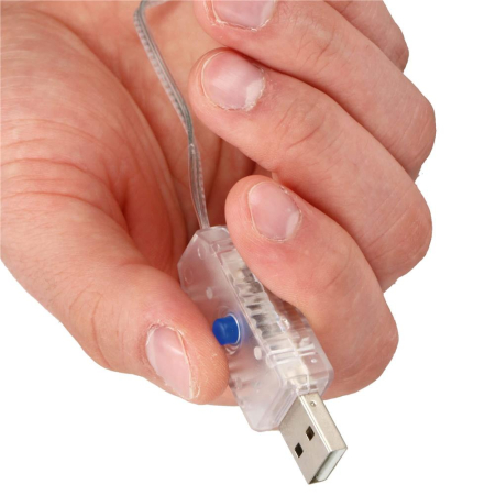 Ghirlanda luminoasa tip perdea 200 LED-uri, 2x2m, pentru interior, alimentare USB, alb [6]