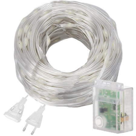 Ghirlanda luminoasa tip perdea 300 LED-uri, 3x3m, pentru interior, cu telecomanda, alb cald (galben) [15]