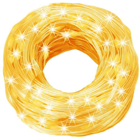 Ghirlanda luminoasa tip perdea 300 LED-uri, 3x3m, pentru interior, cu telecomanda, alb cald (galben) [13]