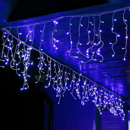 (DL) Ghirlanda luminoasa tip perdea 300 LED-uri, 12m, pentru interior/exterior, iluminare albastra, cu telecomanda [2]