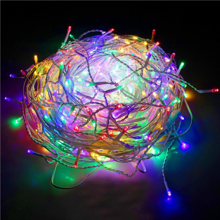 Ghirlanda luminoasa tip perdea cu flash 500 LED-uri, 20m, pentru interior/exterior, iluminare multicolora [9]