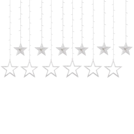 Ghirlanda luminoasa tip perdea cu stelute 138 LED-uri, 2m, pentru interior/exterior, iluminare multicolor [7]