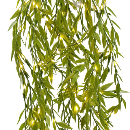 Ghirlanda luminoasa tip perdea de frunze artificiale, 285x105cm, 200 LED-uri, alb cald [2]