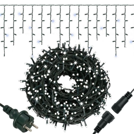 Ghirlanda luminoasa tip perdea Premium 300 LED-uri, 14,5m, 18Wati, interior/exterior, cu flash, alb rece [3]