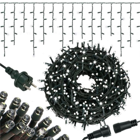 Ghirlanda luminoasa tip perdea Premium 300 LED-uri, 14,5m, 18Wati, interior/exterior, cu flash, alb rece [2]