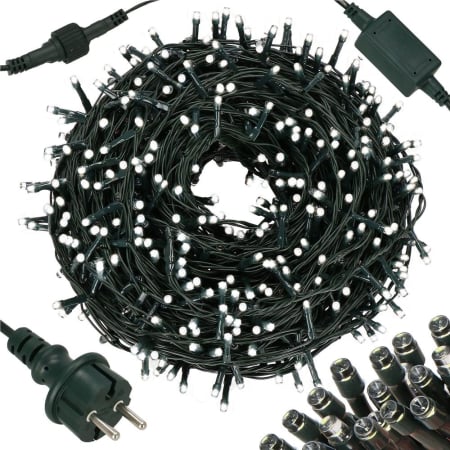 Ghirlanda luminoasa tip perdea Premium 300 LED-uri, 14,5m, 18Wati, interior/exterior, cu flash, alb rece [11]