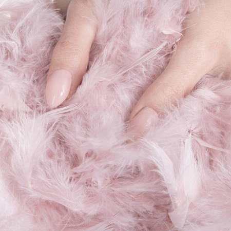 Ghirlanda pentru decor sau bradul de Craciun, model puf si pene, roz, 180cm [4]