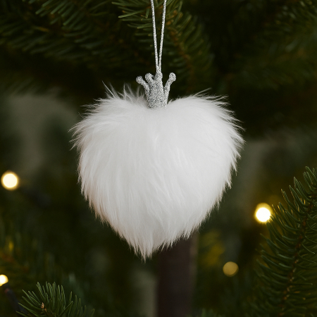 Glob decorativ Atmosphera cu finisaj pufos, diametru 8 cm, alb [2]