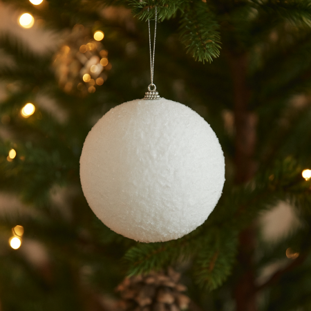 Glob decorativ mare, tip bulgare de zapada, diametru 15 cm, alb [2]