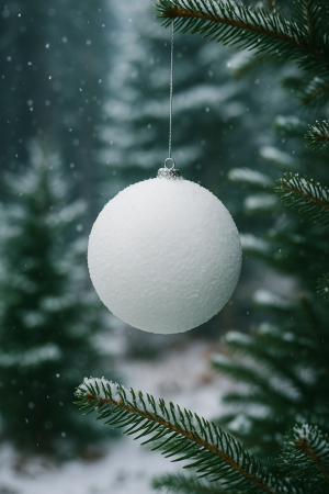 Glob decorativ mare, tip bulgare de zapada, diametru 15 cm, alb [1]