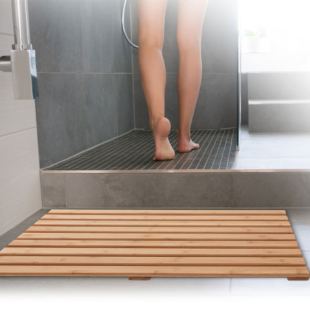 Gratar pentru dus 5Five Ilyan, din bambus, antiderapant, 68x50 cm, natur [1]