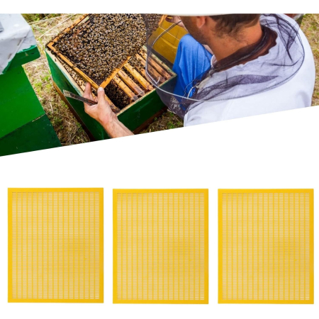 Gratie Apicultura, , Hanneman, din Plastic, Separare Matca, 51 x 42 x 0.3 cm, Galben [3]