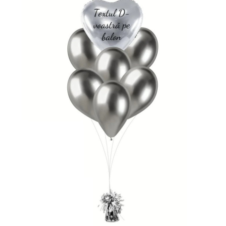 Greutate pentru Baloane cu Heliu, , din Folie cu Franjuri, 170g, 13 x 5 x 3 cm, Argintiu [1]