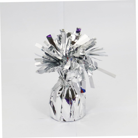 Greutate pentru Baloane cu Heliu, , din Folie cu Franjuri, 170g, 13 x 5 x 3 cm, Argintiu [4]