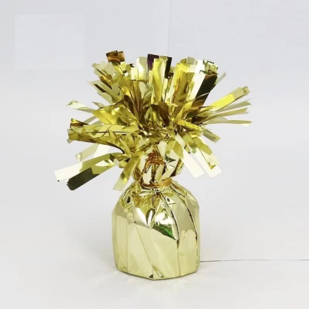 Greutate pentru Baloane cu Heliu, , din Folie cu Franjuri, 170g, 13 x 5 x 3 cm, Auriu [3]