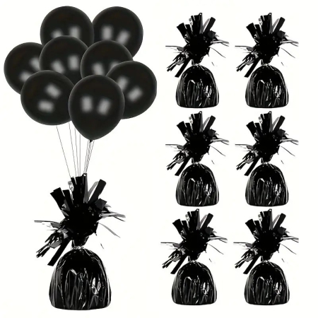 Greutate pentru Baloane cu Heliu, , din Folie cu Franjuri, 170g, 13 x 5 x 3 cm, Negru [1]