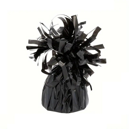 ✨TOATE PRODUSELE✨ - Greutate pentru Baloane cu Heliu, , din Folie cu Franjuri, 170g, 13 x 5 x 3 cm, Negru