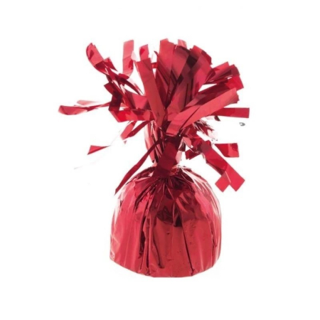 Greutate pentru Baloane cu Heliu, , din Folie cu Franjuri, 170g, 13 x 5 x 3 cm, Rosu [1]