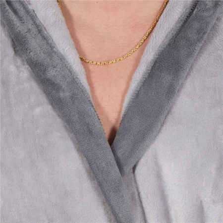 Halat de baie pentru barbati pana la genunchi, gluga mare, marimea M/L, gri [8]