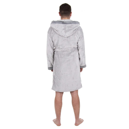 Halat de baie pentru barbati pana la genunchi, gluga mare, marimea M/L, gri [23]