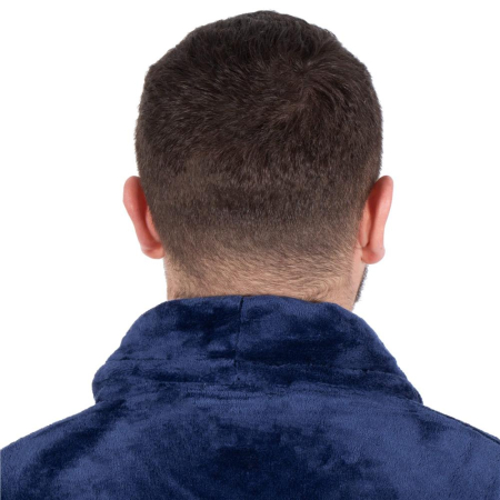 Halat de baie pentru barbati pana la genunchi, marimea M/L, albastru marin [7]