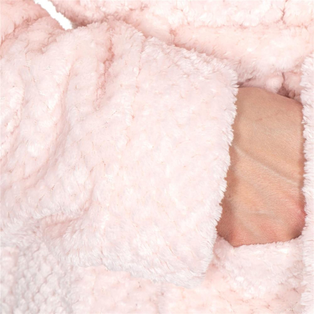 Halat de baie pentru femei pana la genunchi, cu gluga, marimea L/XL, roz [15]