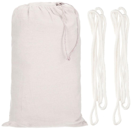 Hamac doua persoane cu franjuri si 2 perne, 200kg, 200×150 cm, bej [6]