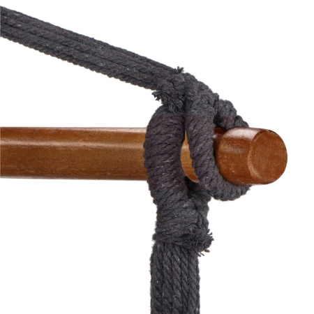 Hamac tip leagan suspendat pentru casa sau gradina HM45, gri inchis cu perne, 130x100cm, 150kg [8]