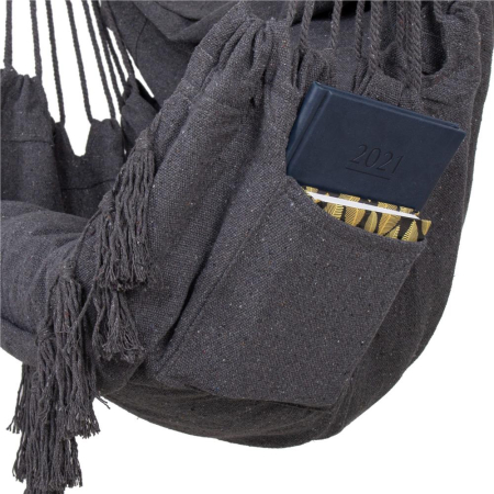 Hamac tip leagan suspendat pentru casa sau gradina HM45, gri inchis cu perne, 130x100cm, 150kg [15]