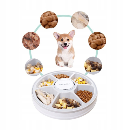 Hranitor automat pentru caini si pisici, sunet hranire, capacitate dispenser 6x70gr, cu display digital [9]