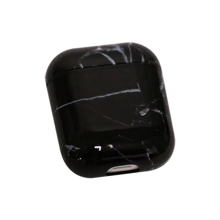 Husa AirPods cu Inel Prindere Marble Negru [2]