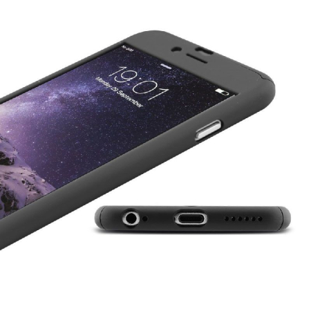 Husa Apple iPhone 6/6S IPAKY Full Cover 360 Negru + Folie Cadou [5]