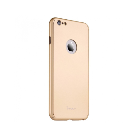 Husa Apple iPhone 6/6S Plus IPAKY Full Cover 360 Auriu + Folie Cadou [2]