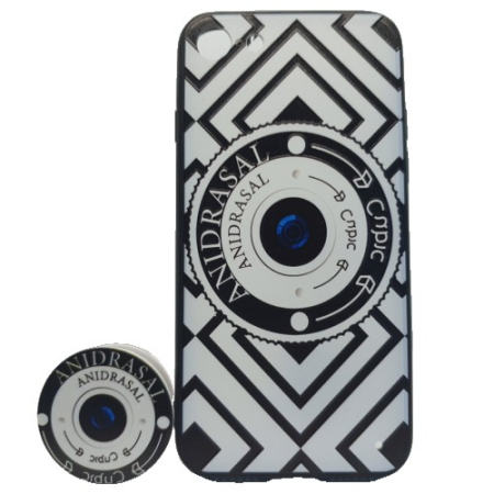 Back Case - Husa Apple iPhone 7/8 Multicolor Model Camera Foto + Popsocket inclus