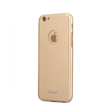 Husa Apple iPhone 7 IPAKY Full Cover 360 Auriu + Folie Cadou [3]