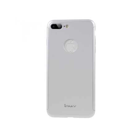 Husa Apple iPhone 7 Plus IPAKY Full Cover 360 Argintiu + Folie Cadou [1]