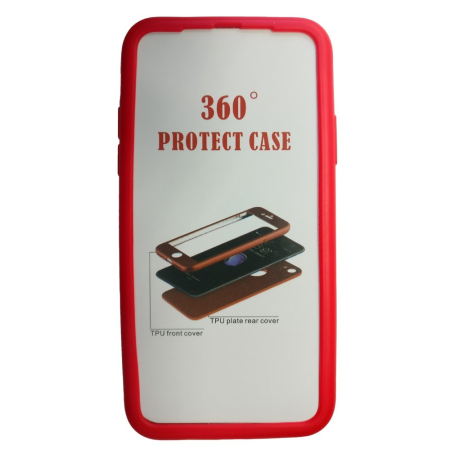 Husa Apple iPhone X Full Silicone Rosu [2]