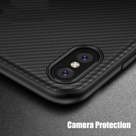 Husa Apple iPhone X IPAKY Carbon Fiber Negru [5]