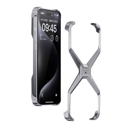 ✨TOATE PRODUSELE✨ - Husa Armor X Compatibila cu iPhone 15, , Aliaj de Aluminiu, Antisoc, Antizgarieturi, Impermeabila, Margini cu 2 Straturi, Aderent, Montare Usoara, Surubelnita Inclusa, Gri Metalizat