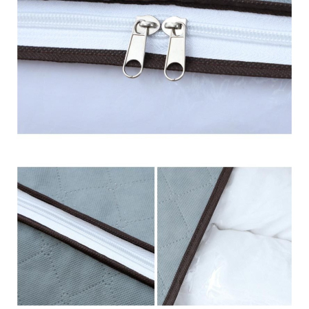 Husa de Depozitare, , Intrebuintare Multipla, Pliabila, cu Fermoar Bidirectional si Fereastra Deasupra Transparenta, Manere Laterale, Lavabila, 100x50x15 cm, Gri [7]