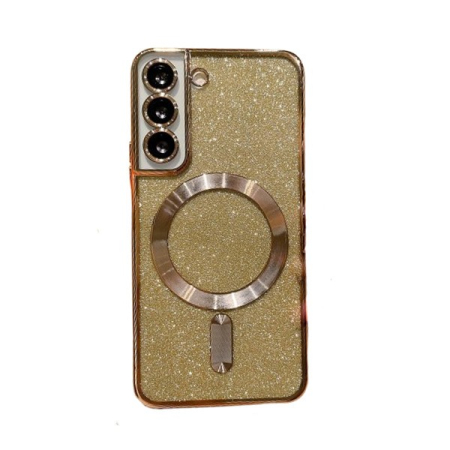 ✨TOATE PRODUSELE✨ - Husa de Protectie 2 in 1, , Husa pentru Samsung Galaxy S23 Ultra, Glitter Chrome Magsafe, din TPU, Magnetica, cu Protectie Lentila, Auriu