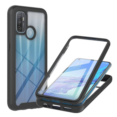 ✨TOATE PRODUSELE✨ - Husa de Protectie 360°, , pentru Oppo A53, din TPU + PC, cu Folie de Protectie Inclusa, Neagra