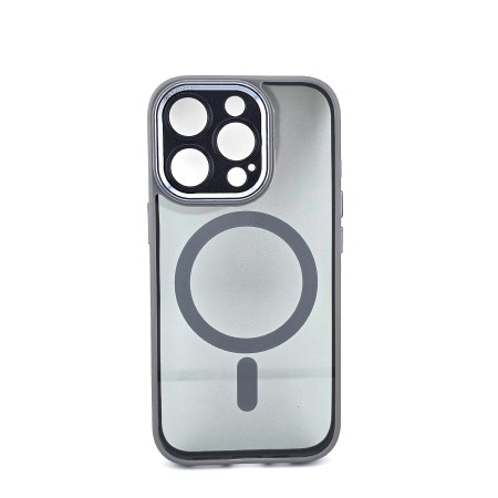 ✨TOATE PRODUSELE✨ - Husa de Protectie Compatibil cu iPhone 16, , Incarcare Wireless, Tehnologie Magsafe, Carcasa din TPU/ PC, Protectie Camera, Antisoc, Antizgariere, Gri - Transparent