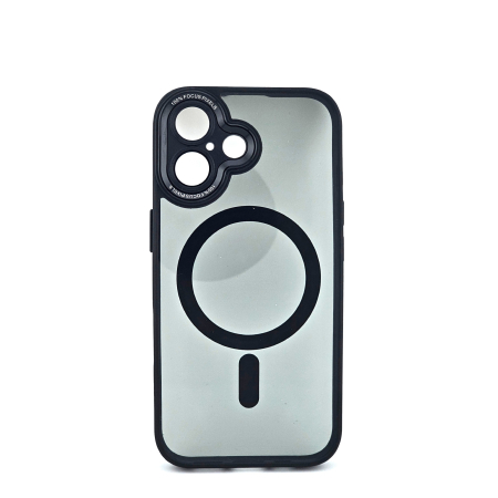 ✨TOATE PRODUSELE✨ - Husa de Protectie Compatibil cu iPhone 16, , Incarcare Wireless, Tehnologie Magsafe, Carcasa din TPU/ PC, Protectie Camera, Antisoc, Antizgariere, Negru - Transparent