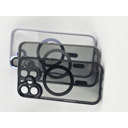 Husa de Protectie Compatibil cu iPhone 16, , Incarcare Wireless, Tehnologie Magsafe, Carcasa din TPU/ PC, Protectie Camera, Antisoc, Antizgariere, Negru - Transparent [3]