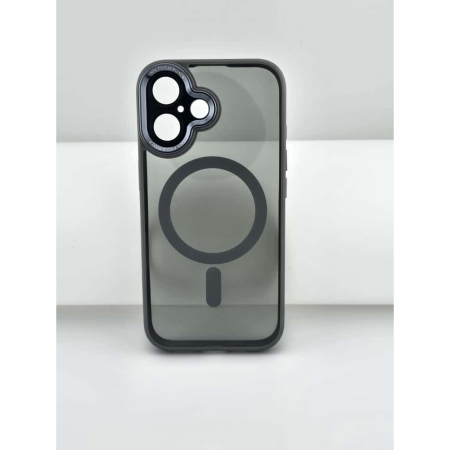 Husa de Protectie Compatibil cu iPhone 16 Plus, , Incarcare Wireless, Tehnologie Magsafe, Carcasa din TPU/ PC, Protectie Camera, Antisoc, Antizgariere, Gri - Transparent [8]